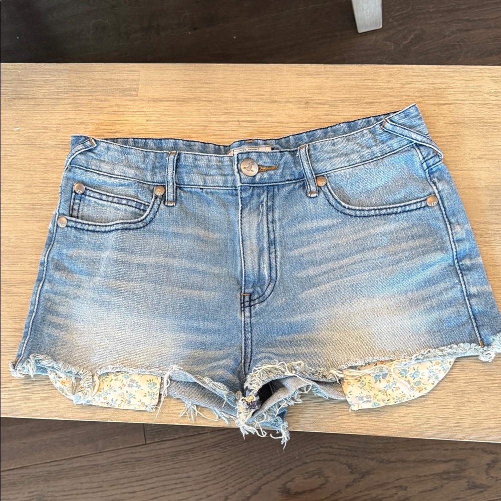 Free People Light Blue Jean Shorts